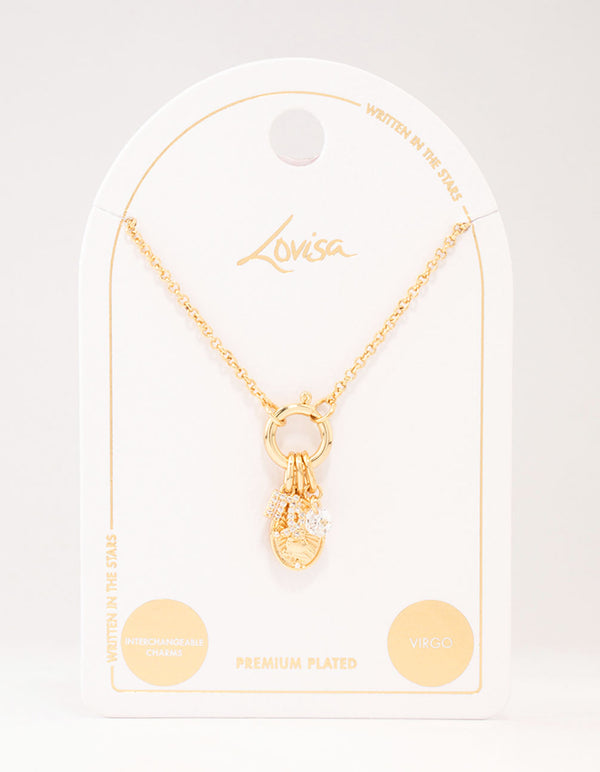 Gold Plated Virgo Charm Necklace