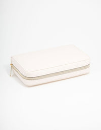 Cream PU Leather Wallet Jewellery Case - link has visual effect only