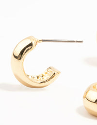Gold Plated Brass Chunky Hoop Earrings 3-Pack - link has visual effect only