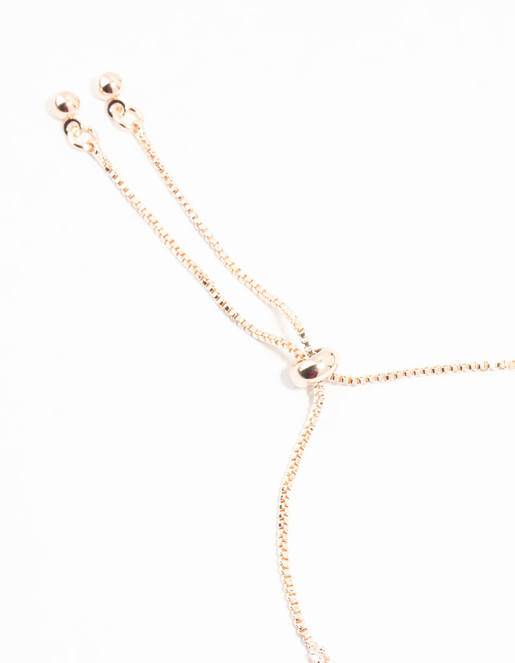 Rose Gold Plated Flower Station Cubic Zirconia Bracelet