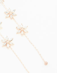 Rose Gold Diamante Flower Trail Drop Earrings - link has visual effect only