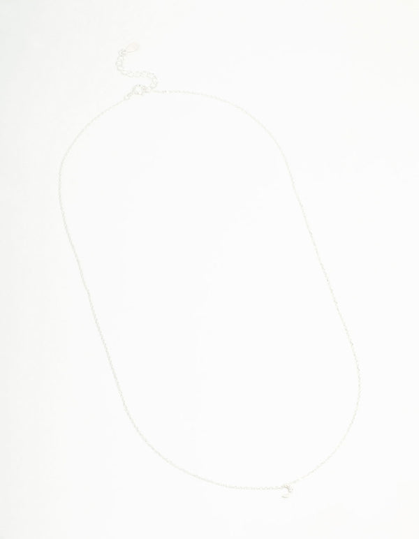 Sterling Silver Cubic Zirconia Moon Necklace