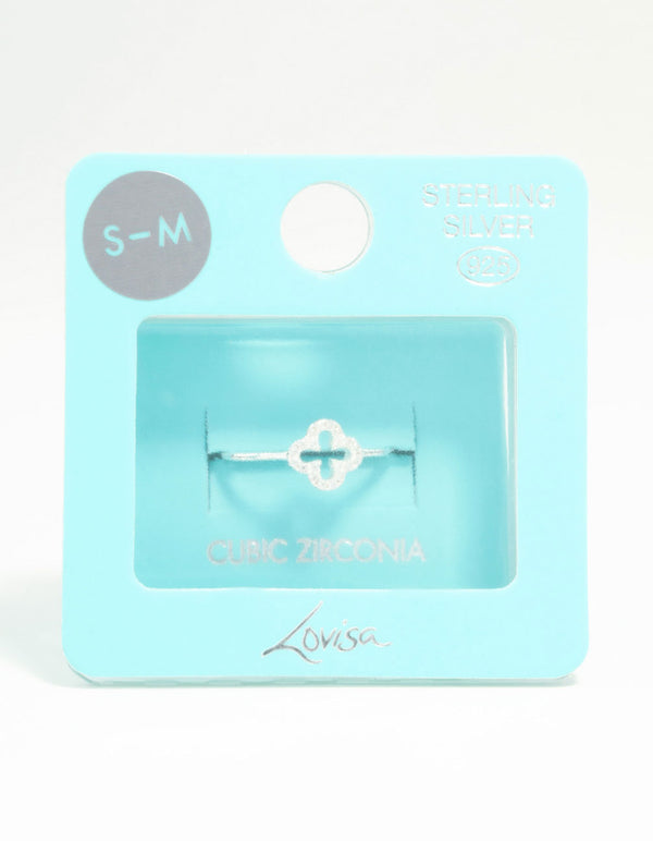 Sterling Silver Cubic Zirconia Flower Ring