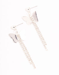 Silver Cupchain Butterfly Drop Earrings - link has visual effect only