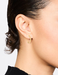 Gold Plated Surgical Steel Heart Outline Hoop Earrings - link has visual effect only