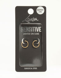 Gold Plated Surgical Steel Medium Sleeper Earrings 10 mm - link has visual effect only