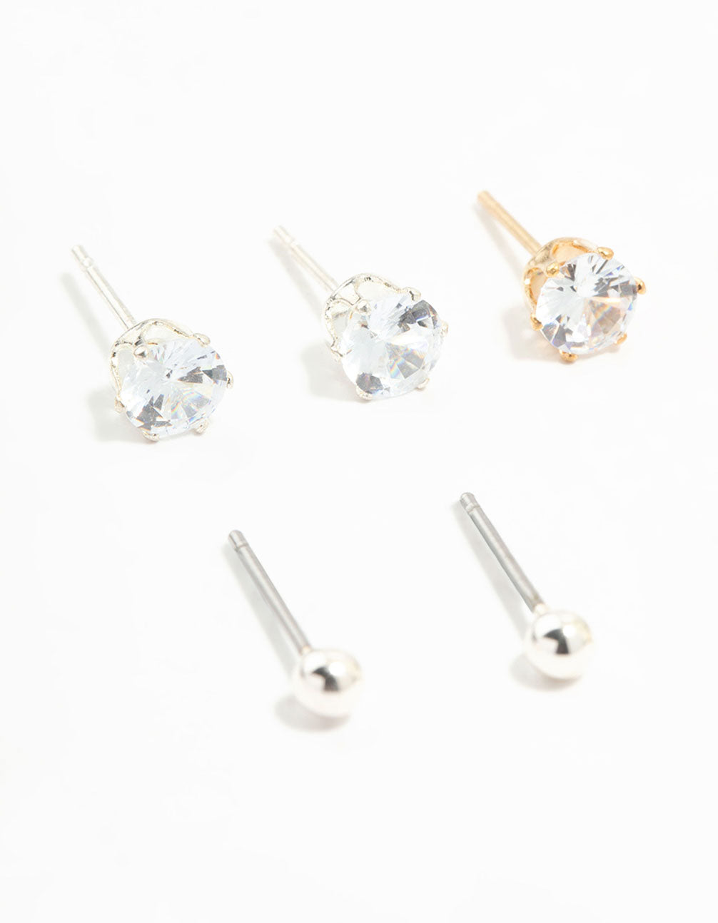 Mixed Metals Classic Stud Earrings 8-Pack