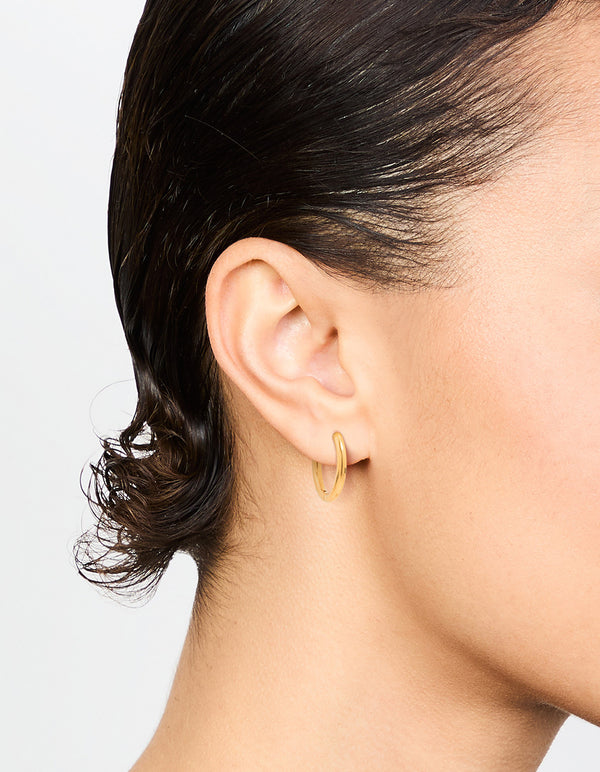 Gold Plated Titanium Medium Classic Hoop Earrings