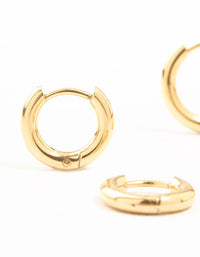 Waterproof Gold Plated Stainless Steel Basic Graduating Hoop Earrings 3-Pack - link has visual effect only