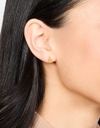 Gold Plated Sterling Silver Christmas Tree Stud Earrings - link has visual effect only