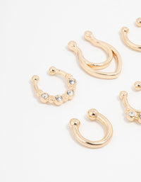 Gold Plated Double Leaf Septum Rings 6-Pack - link has visual effect only