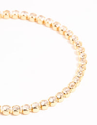 Gold Round Diamante Tennis Bracelet - link has visual effect only