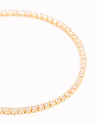 Gold Mini Round Cubic Zirconia Tennis Bracelet - link has visual effect only
