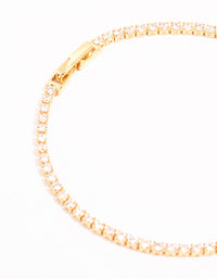 Gold Mini Round Cubic Zirconia Tennis Bracelet - link has visual effect only