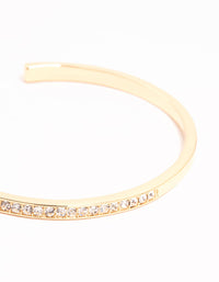 Gold Half Diamante Open Wrist Cuff - link has visual effect only