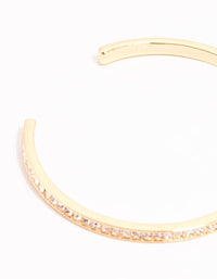 Gold Half Diamante Open Wrist Cuff - link has visual effect only