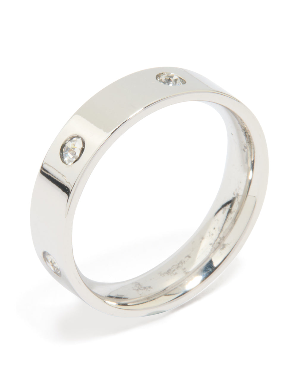Waterproof Stainless Steel Cubic Zirconia Cocktail Band Ring