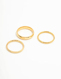 Waterproof Gold Plated Stainless Steel Fanned Stacking Rings 3-Pack - link has visual effect only