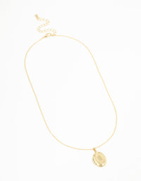 Gold Plated Oval Locket Necklace - link has visual effect only