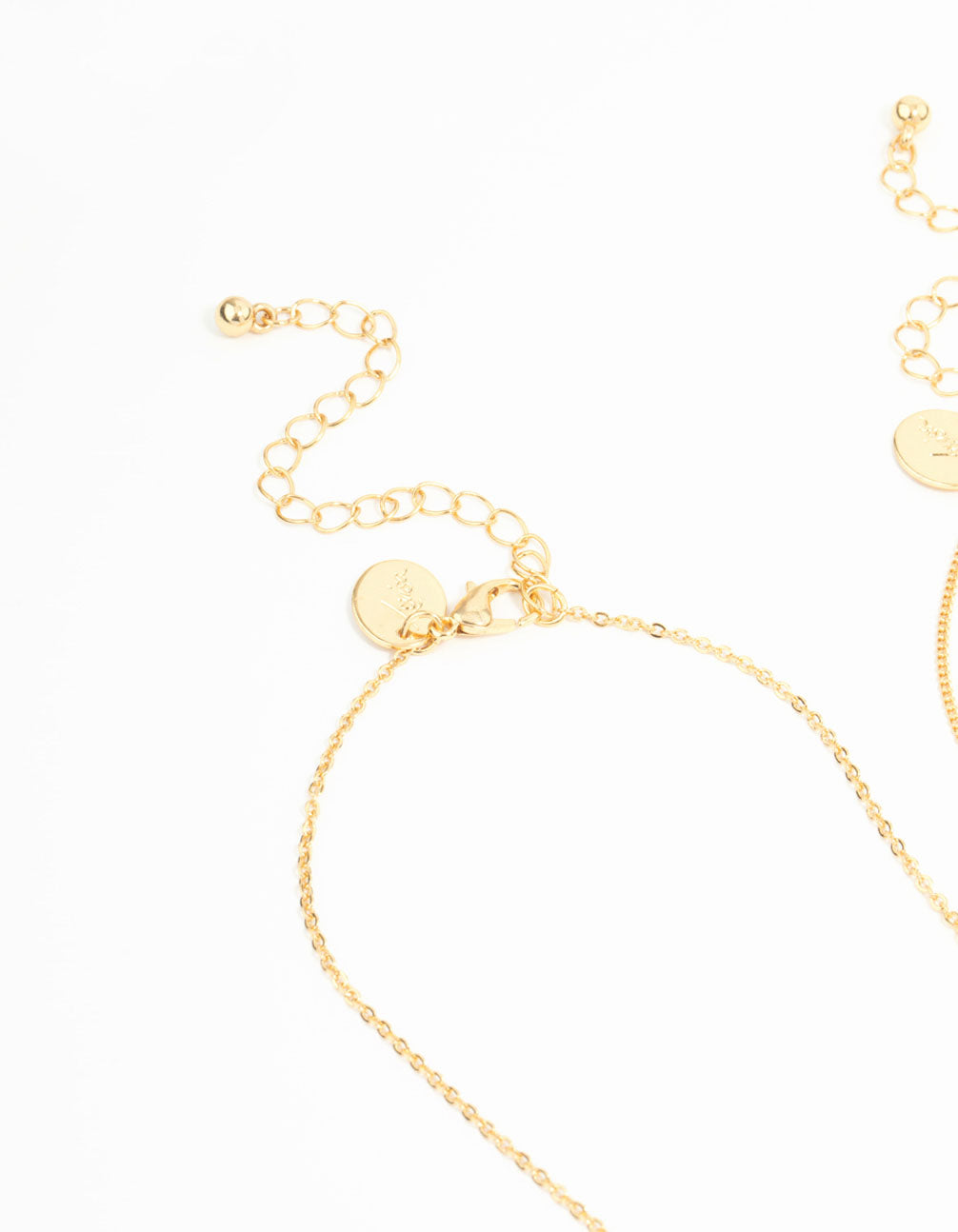 Gold Plated Cubic Zirconia & Plain Cross Necklaces 2-Pack
