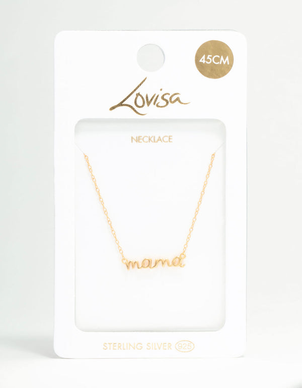 Gold Plated Sterling Silver Mama Necklace