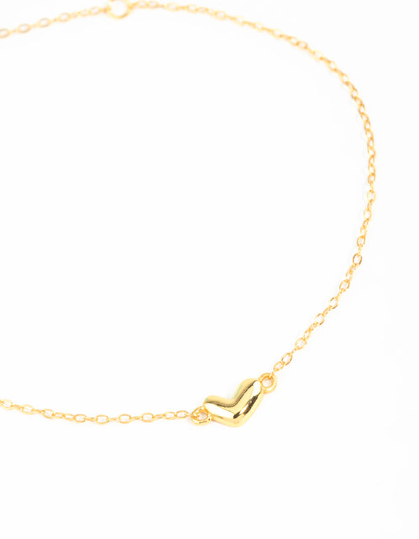Gold Plated Sterling Silver Mini Heart Bracelet