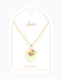 Gold Plated C Heart Locket Necklace - link has visual effect only