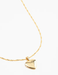 Gold Plated Heart Locket Initial L Necklace - link has visual effect only