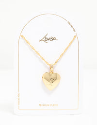 Gold Plated Heart Locket Initial L Necklace - link has visual effect only