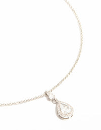 Silver Pear Cubic Zirconia Pendant Necklace - link has visual effect only