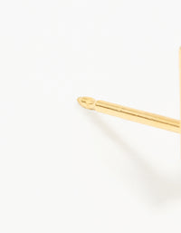 24K Gold Plated Surgical Stainless Steel Lightning Bolt Piercing Stud - link has visual effect only