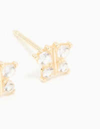 14K Solid Yellow Gold Cubic Zirconia Butterfly Piercing Stud - link has visual effect only