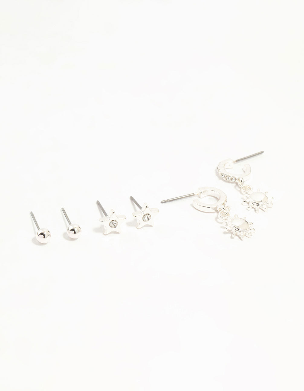 Silver Diamante Celestial 3-Pack Earrings Lovisa US Jewelry