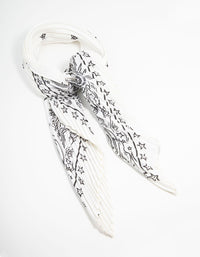 White & Black Celestial Plisse Scarf - link has visual effect only