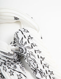 White & Black Celestial Plisse Scarf - link has visual effect only