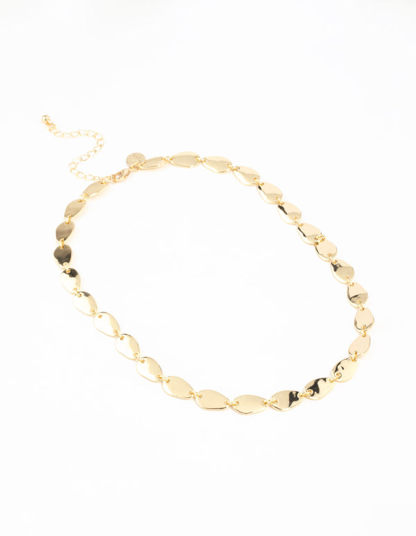Gold Plated Oval Link Necklace
