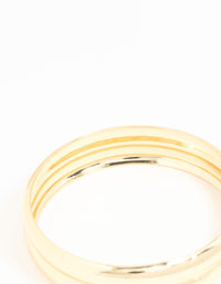 Gold Plated Wide Ribbed Bangle - link has visual effect only