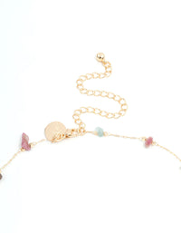 Gold Semiprecious Chip Chain Y-Necklace - link has visual effect only