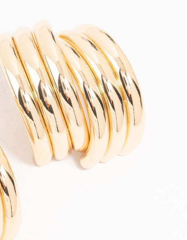 Gold Wrapped Stud Earrings