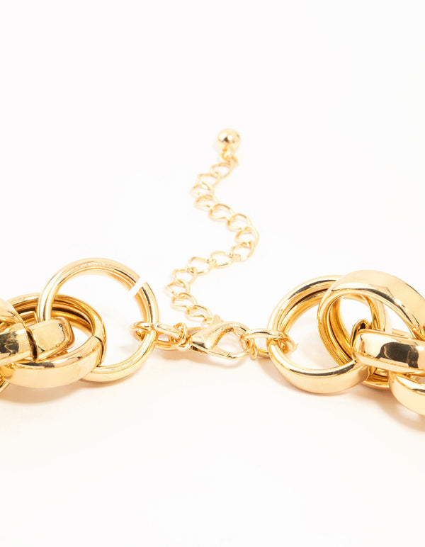 Large Gold Open Chain Necklace