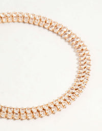 Gold Fine Marquise Cubic Zirconia Layered Tennis Bracelet - link has visual effect only