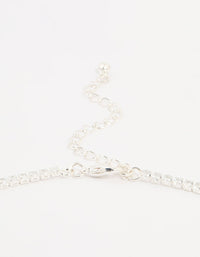 Silver Cubic Zirconia Pointed Earrings & Necklace Set - link has visual effect only