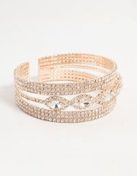 Rose Gold Diamante Marquise Wrist Cuff - link has visual effect only