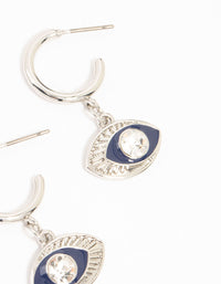 Silver Heart, Evil Eye & Cross Hoop Earrings 3-Pack - link has visual effect only