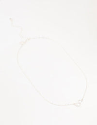 Silver Cubic Zirconia Open Double Heart Necklace - link has visual effect only