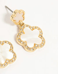 Gold Plated Flower Drop Earrings - link has visual effect only