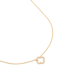Gold Plated Brass Cubic Zirconia Hollow Flower Necklace - link has visual effect only