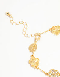 Gold Plated Brass Flower Bracelet - link has visual effect only