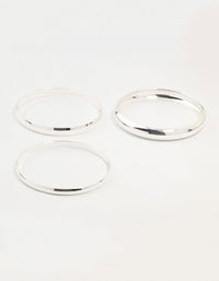 Silver Thick Bangles 3-Pack - link has visual effect only