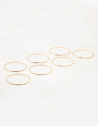 Gold Diamante Inlay & Clean Bangles 7-Pack - link has visual effect only